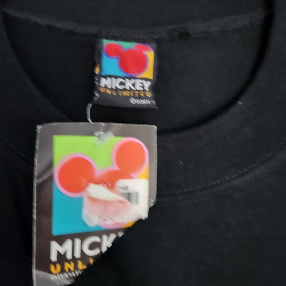 Deadstock Vintage Mickey Unlimited Neon Colourblock Tee Shirt - Picture 2 of 5